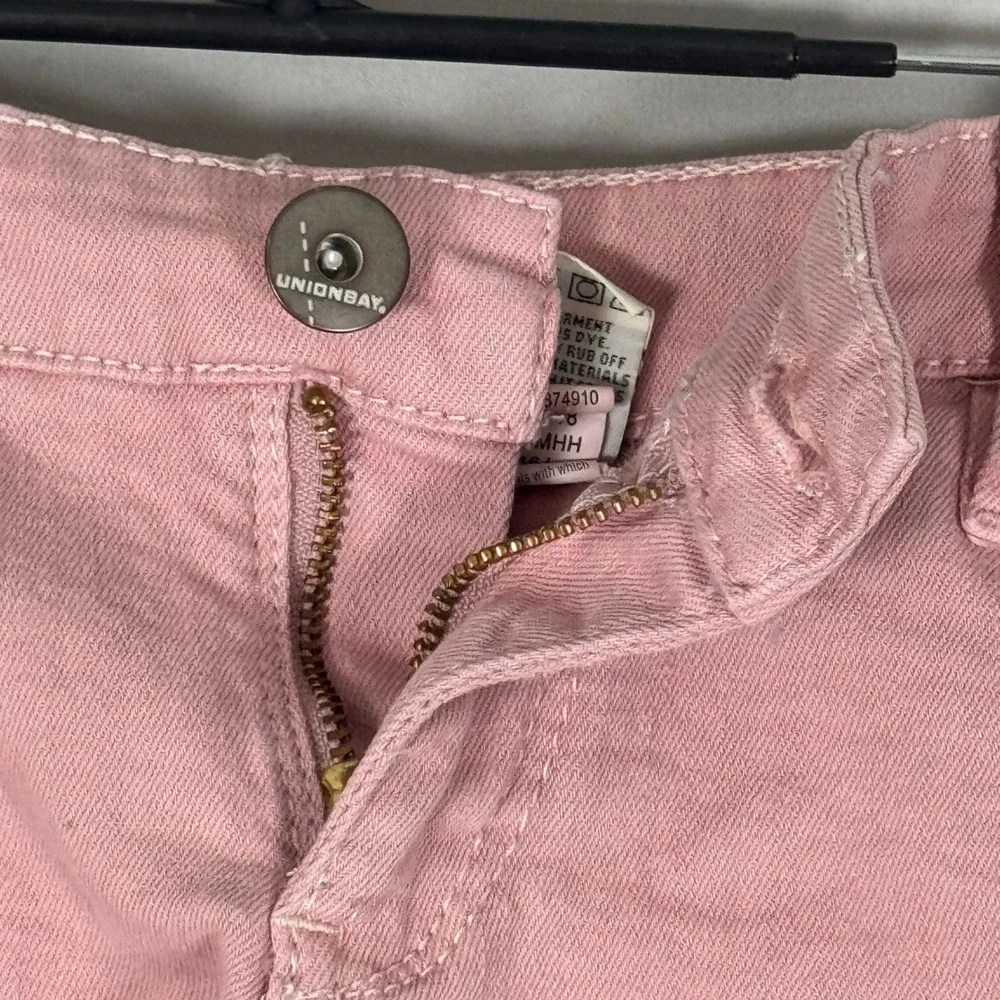 Unionbay Bootie Shorts Womens 5 Pink Excellent Y2K Grunge Stretch Denim